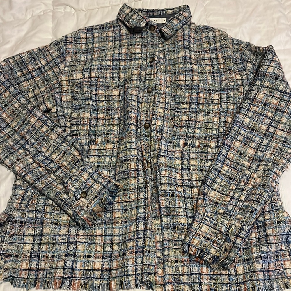 MNML raw edge cut heavyweight flannel